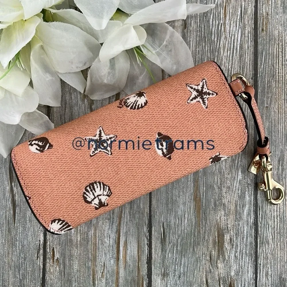 Coach Sunglass Case With Shell Print Vacation Beach